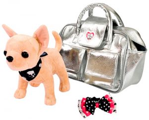 Bolso y accesorios con perrito juguete para niñas